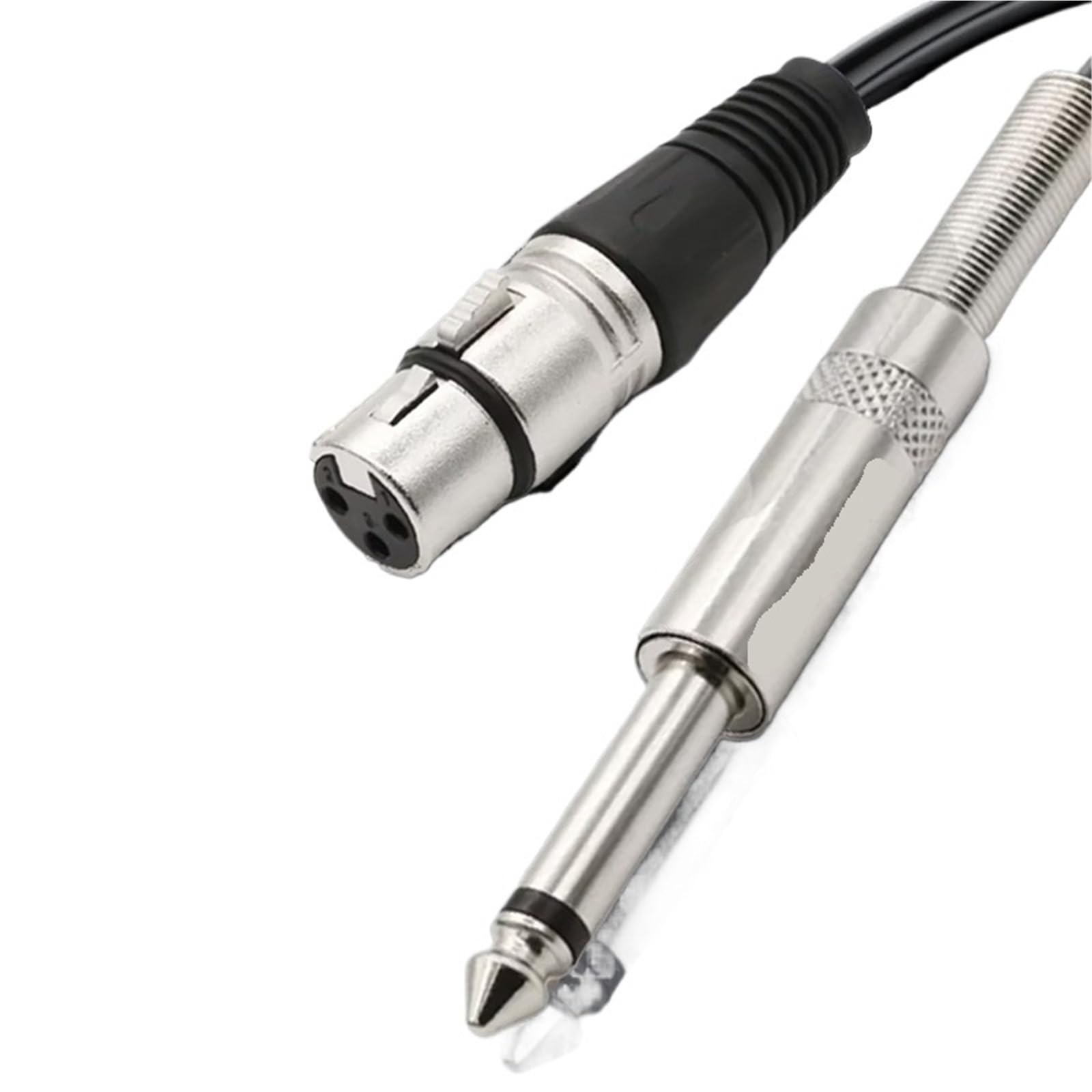 XLR żeński do 1/4 cala 6,35 mm TS Mono niezrównoważony kabel mikrofonowy ćwierć cala przewód TS żeński przewód mikrofonowy do wzmacniacza (3 meter)