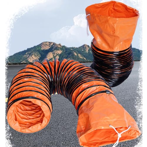 Conduit d'aération flexible en PVC noir 250 mm avec corde ajustable et anneau en D de 2 mètres