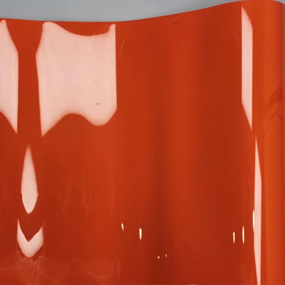 Queenbox 4.9x59ft Large Sized Candy Gloss Car Vinyl Wrap Self-Adhesive Bubble Free Automotive Sticker, Red Orange