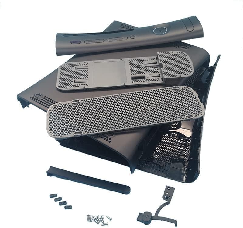 Full Housing Shell Case Cover Top Bottom Cover Replacement for Xbox 360 Console Black Color