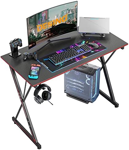 DESINO Gaming Desk 100 x 50 cm PC Computer Desk, Home Office Desk Table Gamer Workstation, Simple Game Table, Black