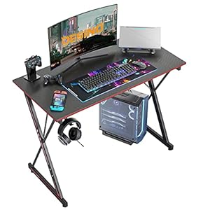 DESINO Gaming Desk 80 x 50 cm PC Computer Desk, Home Office Desk Table Gamer Workstation, Simple Game Table, Black