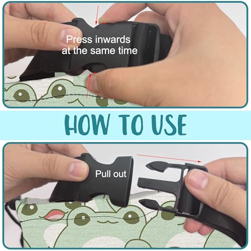 Image of Car Garbage Bag Cute Frog Kiddie Hanging Canvas Car Trash Bag Waterproof Drawstring Car Back Seat Organizer for Car Back Front Seat Console with Adjustable Buckle