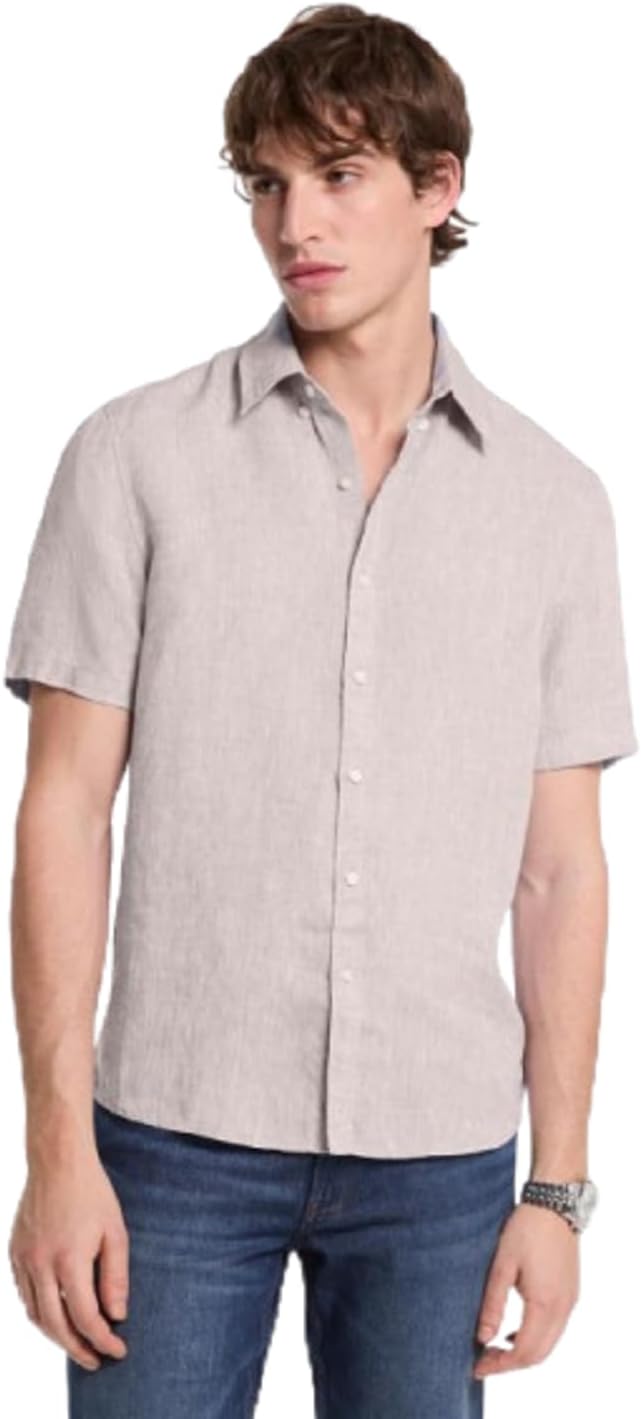 Michael Kors Men's Short Sleeve Linen Shirt