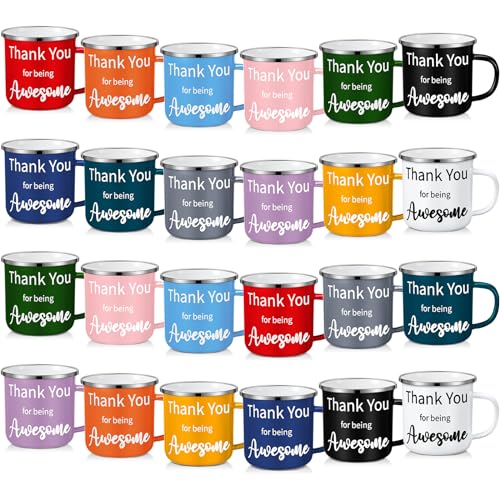 24 tazas esmaltadas Mumufy multicolor 12 oz set miniatura 1
