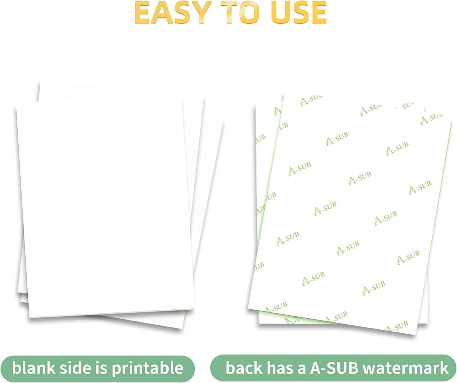 A-SUB Sublimation Paper- 150 Sheets Heat Transfer Paper 8.5x14 inch Compatible with Inkjet Sublimation Printer 105g