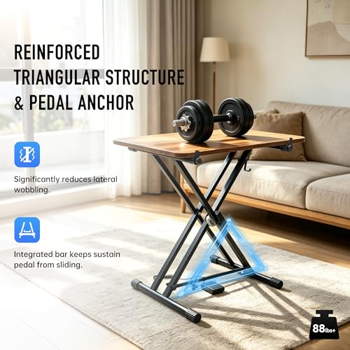 Heavy Duty Keyboard Stand, Infinitely Adjustable Double X Piano Stand