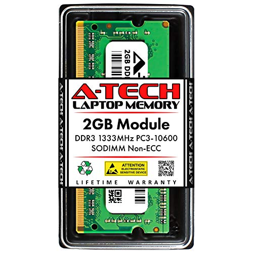 Image of A-Tech 2GB DDR3 1333MHz PC3-10600 CL9 SODIMM 204-Pin Non-ECC SO-DIMM Laptop, Notebook RAM Memory Module