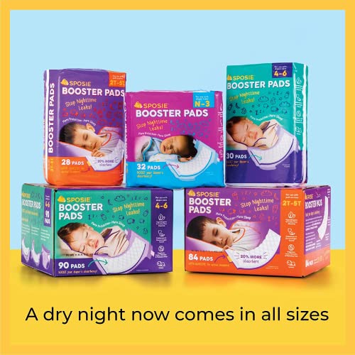 Sposie Diaper Booster Pads Value Bundle For Girls And Boys | Overnight Diaper Leak Protection For Your Toddler That's In-Between Sizes | 58 Total Pads, Fits Diaper Sizes 4-6 & Pull-Ons 2T-5T #TOP6