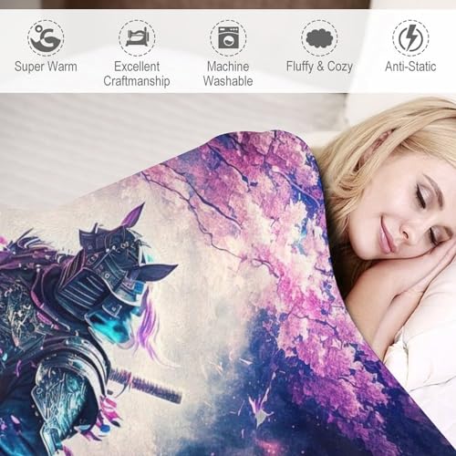 Manta suave de samurai japonés de 180 x 200 cm contra el frío del sofá 5
