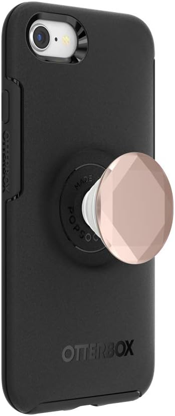 Exclusive Discount 70% Price Otter + Pop for iPhone SE, 7 and 8: OtterBox Symmetry Series Case with PopSockets Phone Grip and Phone Stand, PopGrip, Collapsible, Swappable Top, Black and Metallic Diamond Rose Gold