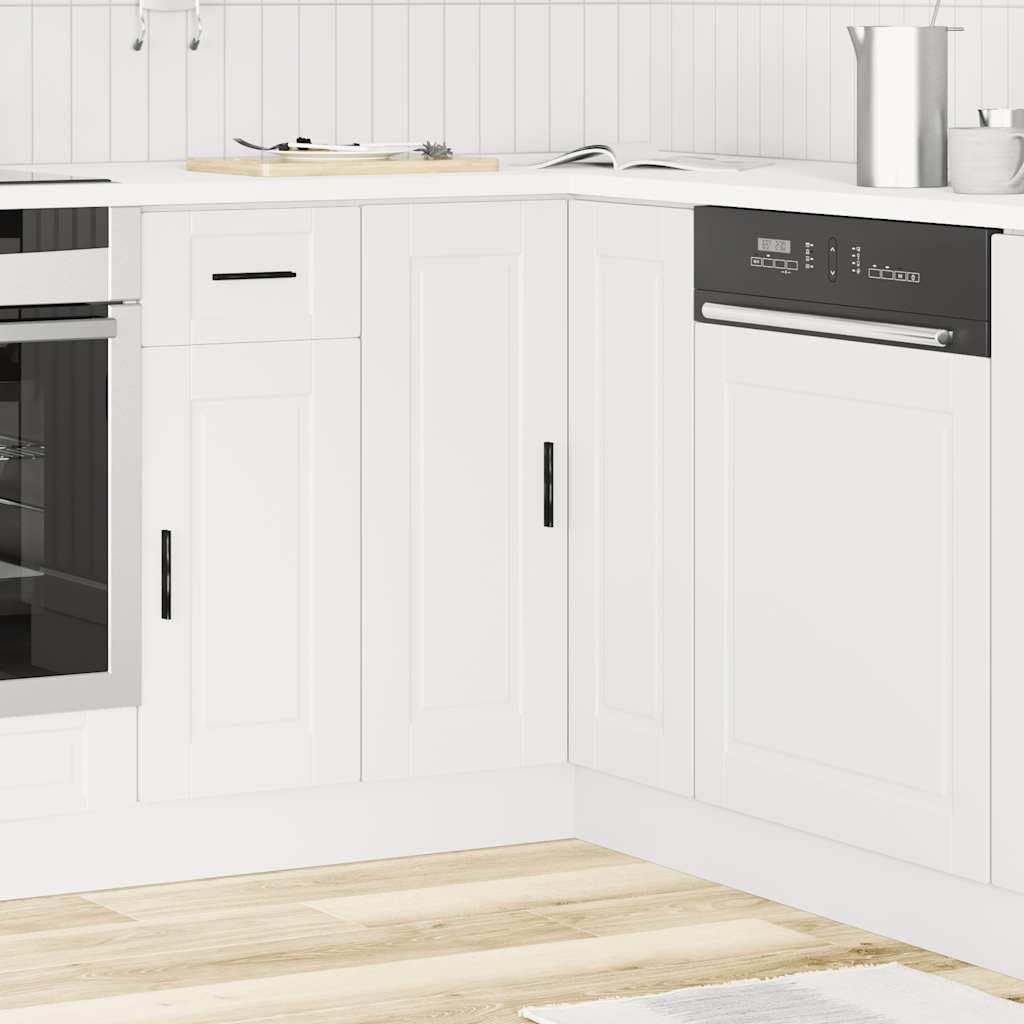 Mobile da cucina ad angolo con contenitore Porto bianco in legno ingegnerizzato