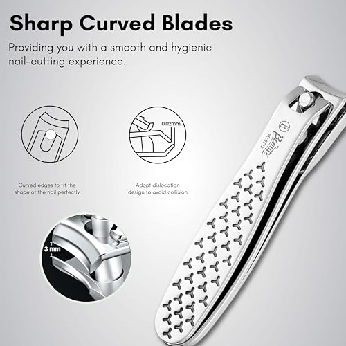 Beauté Secrets Nail Cutter - Professional Nail Clipper with Curved Blade for Trimming & Grooming - Easy to Use, Precision Nail Care Tool, Silver - Image 3