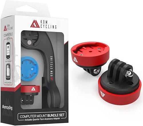 KOM Cycling CM06 Soporte de computadora GoPro de liberación rápida para computadoras Wahoo y Garmin Bike más paquete de adaptador TG03 GoPro