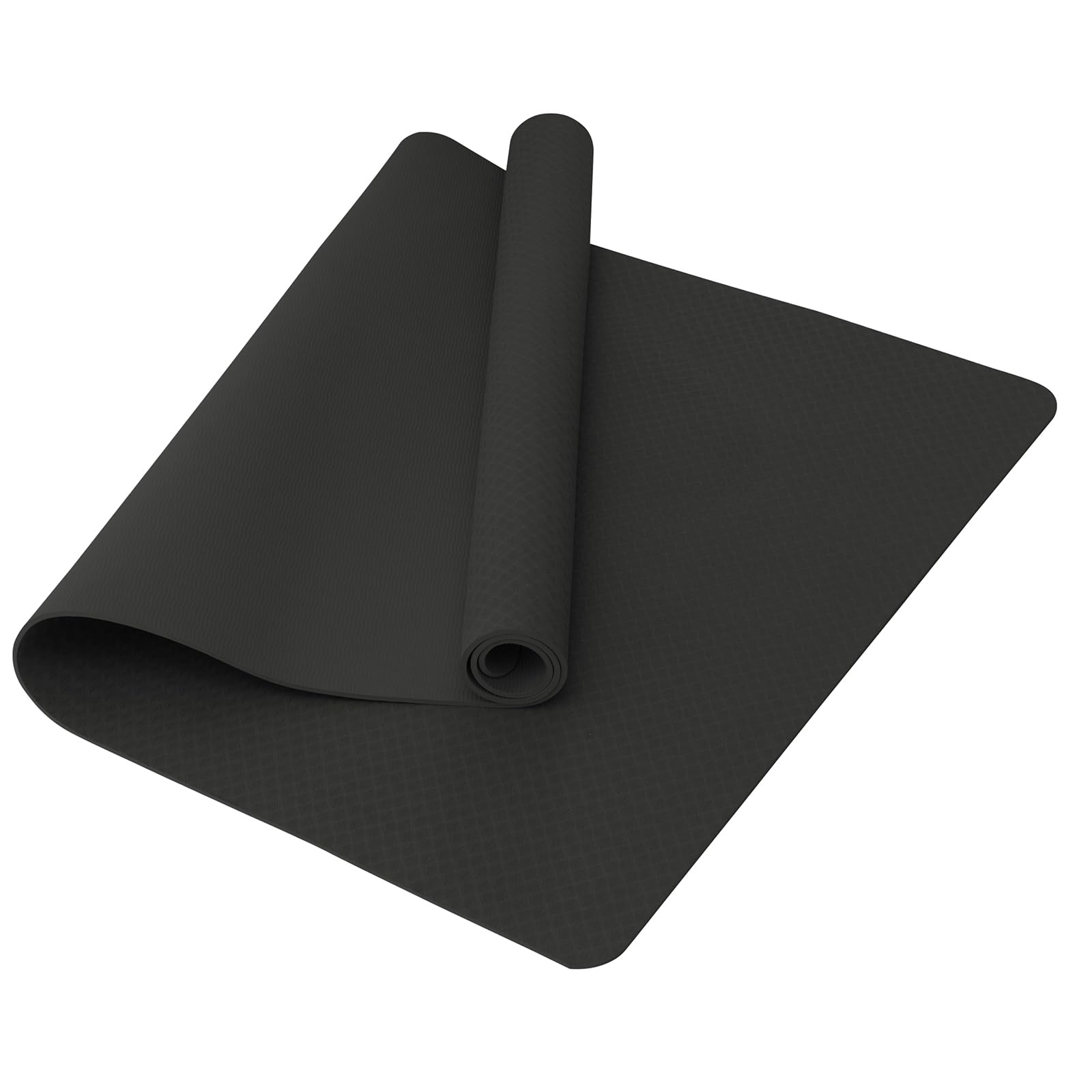 Narwhal Yoga Mat TPE Non-Slip Large XXL 190x80x0.6cm 6mm Thick - Yoga Mats for Women & Men's Exercise Gym Pilates Fitness & Workout Training (BLACK, 190X80X0.6 CM)