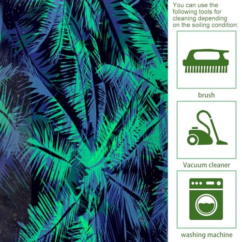Tapis de cuisine absorbant lot de 2 design tropical pour protéger le sol de la buanderie