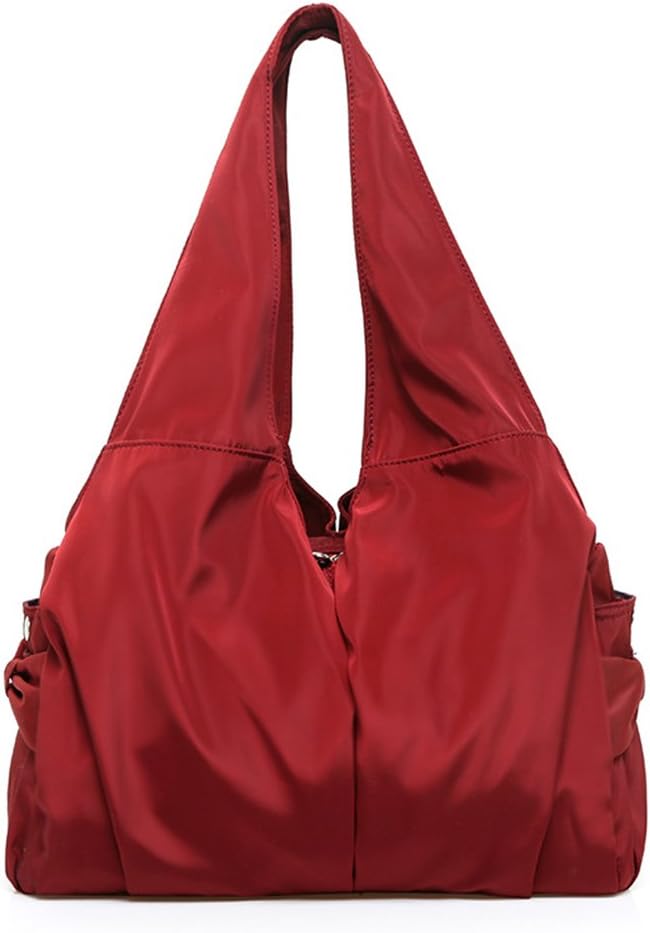 Women Shoulder Bag Handbag Tote Large Capacity Water-Resistant Shopper Nylon Multi Zipper Pockets