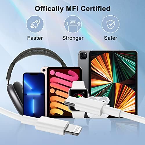 USB C to Lightning Cable 2 Pack 3m, Apple MFi Certified iPhone Charge Cable USB C Fast Charging for iPhone 13/13 mini/13 Pro/13Pro Max/12/12 mini/12Pro/12 Pro Max/11/X/XS/XR/ 9 Plus/MacBook