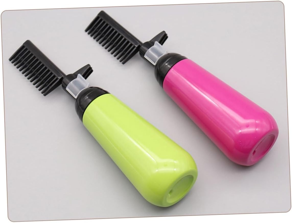 2pcs Hair Dye Applicator Comb Bottles 200ml Plastic for Home Coloring