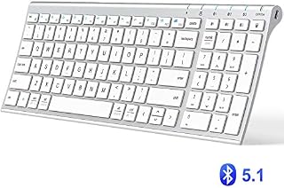 iClever BK10 Bluetooth Keyboard, Multi Device Keyboard Rechargeable Bluetooth 5.1 with Number Pad
