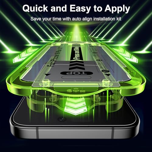 Image of Esanik [2+2 Pack for iPhone 16 Plus Privacy Screen Protector - Anti-Spy Tempered Glass & Camera Lens Cover, Military-Grade 9H Hardness, Anti-Scratch, Flawless Fit Tray