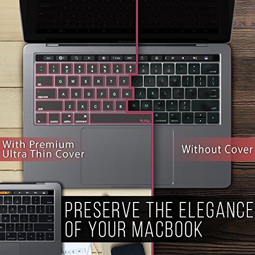 Kuzy Compatible with MacBook Pro Keyboard Cover with Touch Bar 13 and 15 inch Premium Ultra Thin TPU 2019 2018 2017 2016 Apple Model A2159 A1989 A1990 A1706 A1707 Skin Protector, Pink - Thumbnail 3
