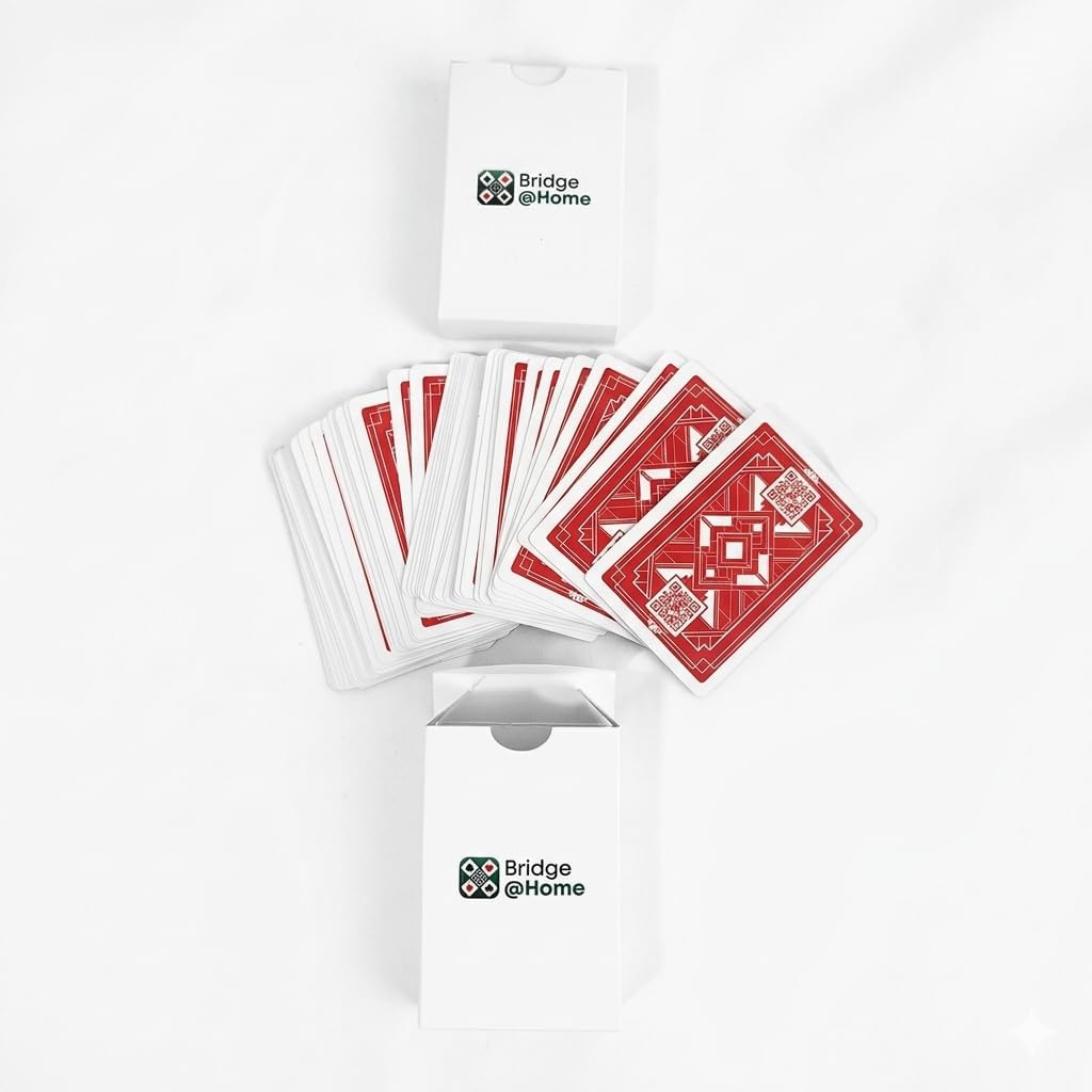 Smart Kit | Bridge Card Game Set with App for Real Duplicate Scoring at Home – 2 QR-Coded Decks, Winds Mat, Tablet Stand, 500 Hand Credits – Gift for Bridge Players & Couples
