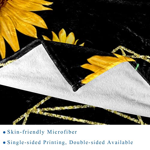 Couverture microfibre polaire légère et chaude Golden Sunflowers 150x130