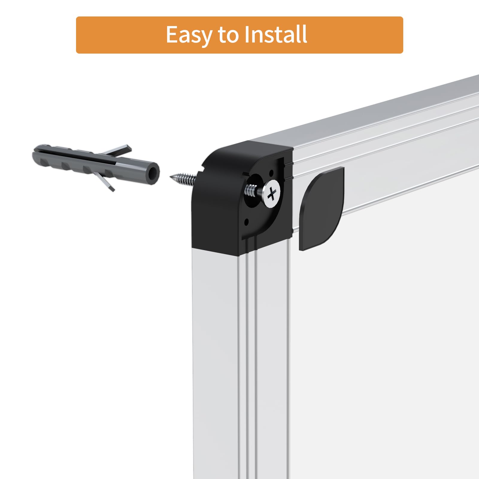 Magnetisches Whiteboard 120x90 cm – mit Aluminiumrahmen und Stiftablage, trocken abwischbar, magnetisch, für Büro, Zuhause und Schule