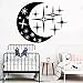 GUANYUN Adesivi murali per Parrucchieri murales Adesivi Neri murales Stelle lunari Adesivi murali Camera da Letto per Bambini Armadio Decorazione del soffitto Adesivi murali in Vinile Deco 71x57cm
