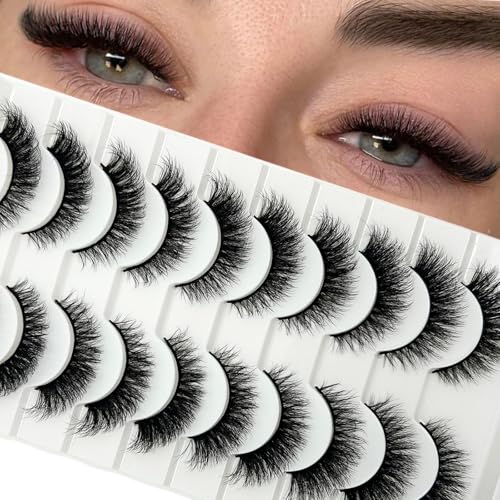 loladook Cat Eye Lashes Natural Look Short Soft Faux Mink Strip Eyelashes