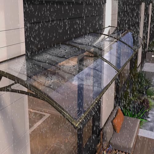 Auvent transparent pour porte de balcon protégeant vos proches de la pluie
