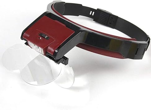 Magnifying Glass, Magnifying Glass with Light - 1.7X, 2X, 2.5X, 3.5X Zoom with 4 Detachable Lenses - Head Magnifier with Headband Hands Free for Hobbies,Reading,Jewelry,Crafts,Watc