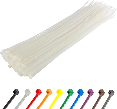 Miniatura 88 de GTSE - Paquete de 100 bridas con cremallera de 20.3 cm, color plateado/gris, 8.06 kg de resistencia, bridas de nailon grises resistentes a los rayos