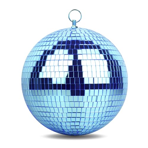 Oversevenls Boule à Facettes Ø 20 cm Boule Disco - Décoration Scintillante pour Fêtes et Événements, Bleu