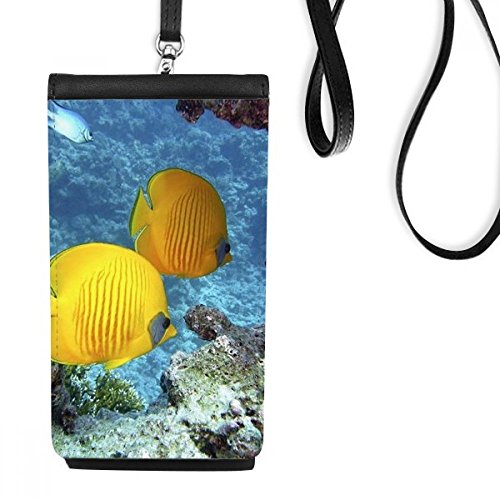 Smartphone Bourse en Cuir Suspendu Poisson Lumineux Porte-Monnaie Pochette Téléphone