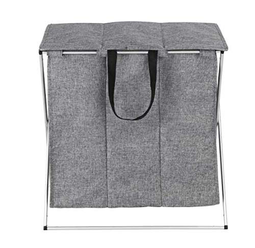 WENKO Trio Top Laundry Basket with Lid and Carry Handles, Lots of Storage Space with 118 L and Three Compartments - Image 3