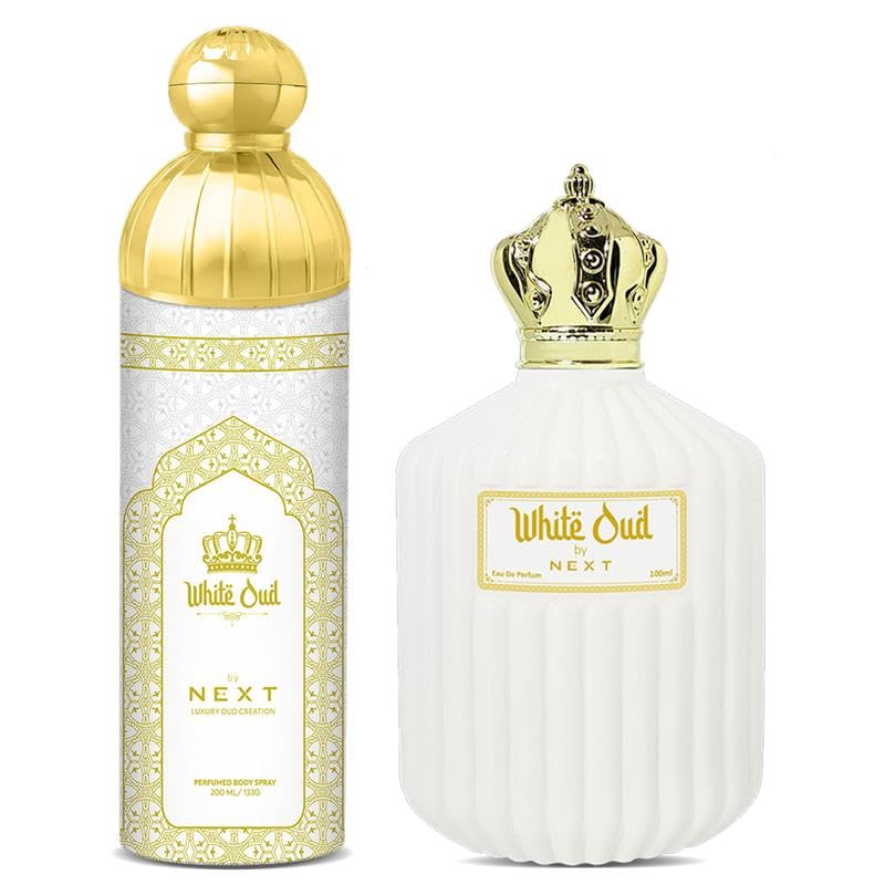 Next Care White Oud 100ml Perfume & 200ml Deodorant Combo | Valentines day gift | Long-Lasting Fragrance with Agarwood, Magnolia | Unisex Oud Perfume & Deo Set for Men & Women | Deodorant for men and women-image-3