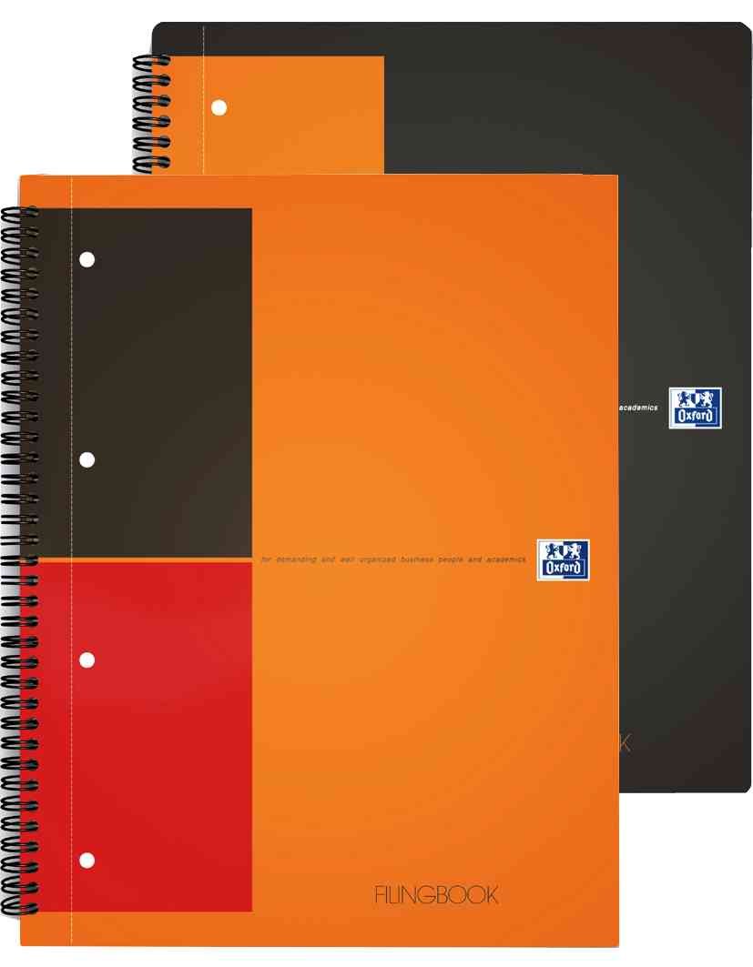 Lot de 5 Cahier reliure intégrale 23,3 x 29,8 cm 200 pages détachables petits carreaux papier 90g Oxford