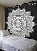 Madhu International Twin Black White Mandala Tapestry, Mandala Wall Tapestries, Mandala Wall Art, Black and White