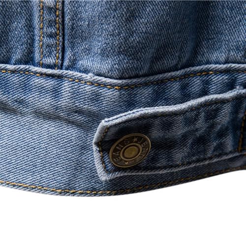 Men's Denim Jackets Solid Classic Multi-Pocket Loose Casual Trendy Jackets4