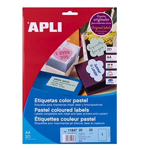 Papier adhésif vert pastel 210 x 297 mm Apli, étiquettes multi usage pour loisirs créatifs