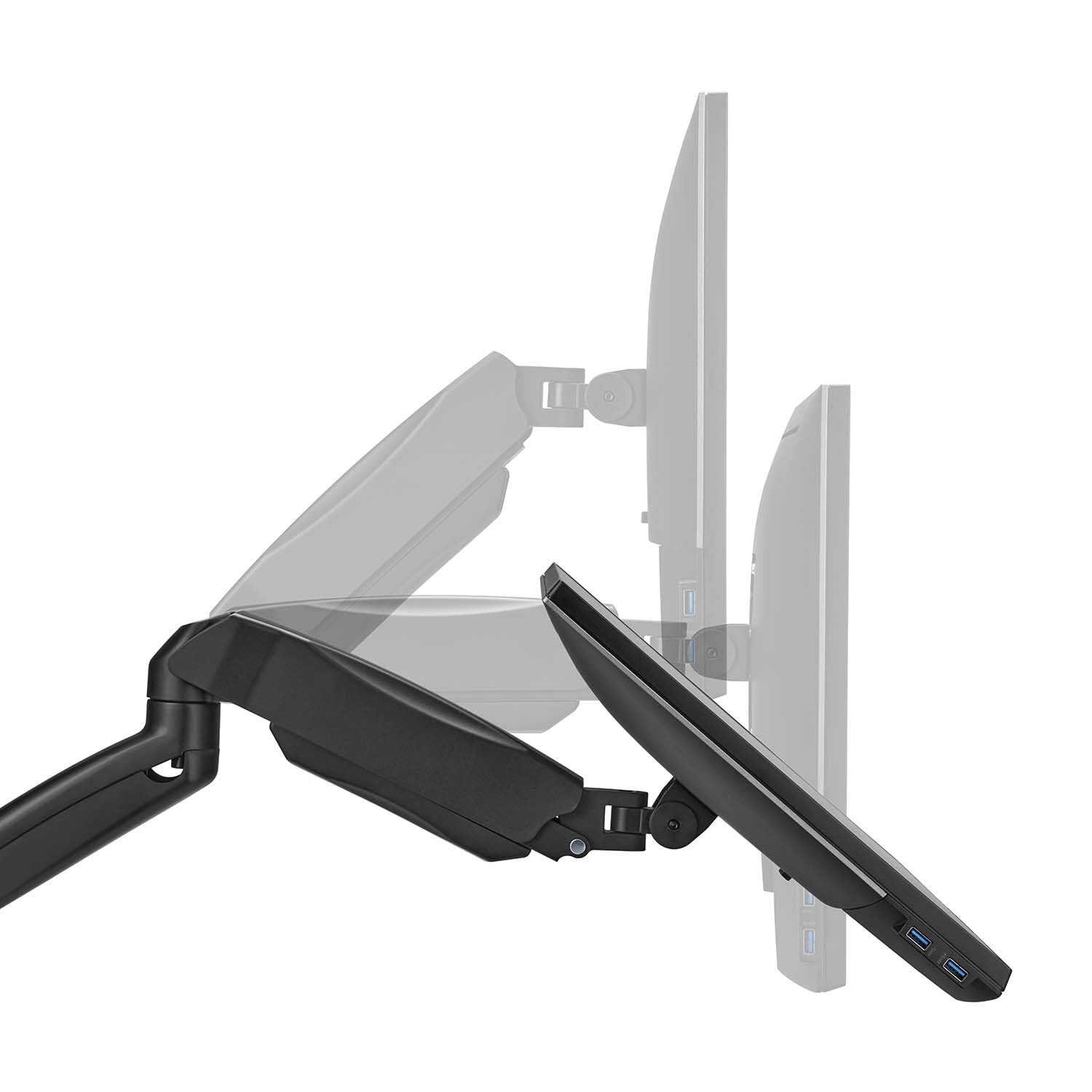 AISENS Supporto Da Parete Pro Contrappeso girevole E Inclinabile Per Monitor TV 9kg 3 Pivot 2 Bracci 17 32 Nero