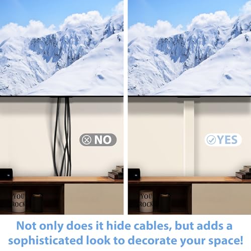 Image of ZhiYo 32 inch Cord Covers for 4-7 Wires on Wall, Beige, 1.54 inch W x 0.75 inch H