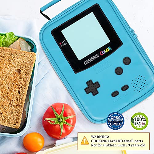 Tongtai Boy Lunch Box Kids Lunch Bag Insulated Leather Gameboy Thermal Lunch Bag For School Insulated Cooler Bag Waterproof Game Lunch Boxes For Boys Girls Kids Toddlers Teen #TOP6