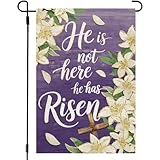 CROWNED BEAUTY Easter Garden Flag He is Risen...