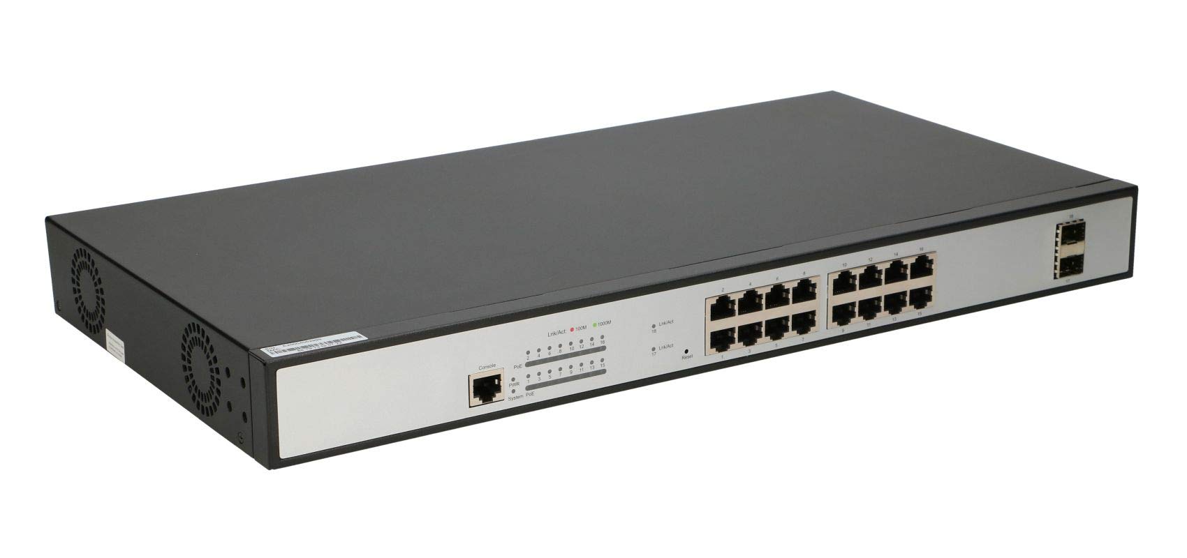 Extralink ARES Full GIGABIT Managed PoE Switch 16 porte 10/100/1000M TX with PoE Console Port