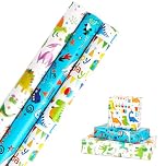 Dinosaur Wrapping Paper Roll 3 Rolls 43cmx3M Gift Wrapping Paper Dinosaur Birthday Wrapping Paper for Kids Boys Girls Birthday Party Baby Shower Christmas Holiday