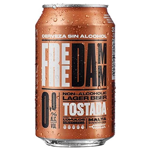 Free Damm Cerveza Sin Alcohol con Matices de Maltas Tostadas, 24 Latas x 33cl