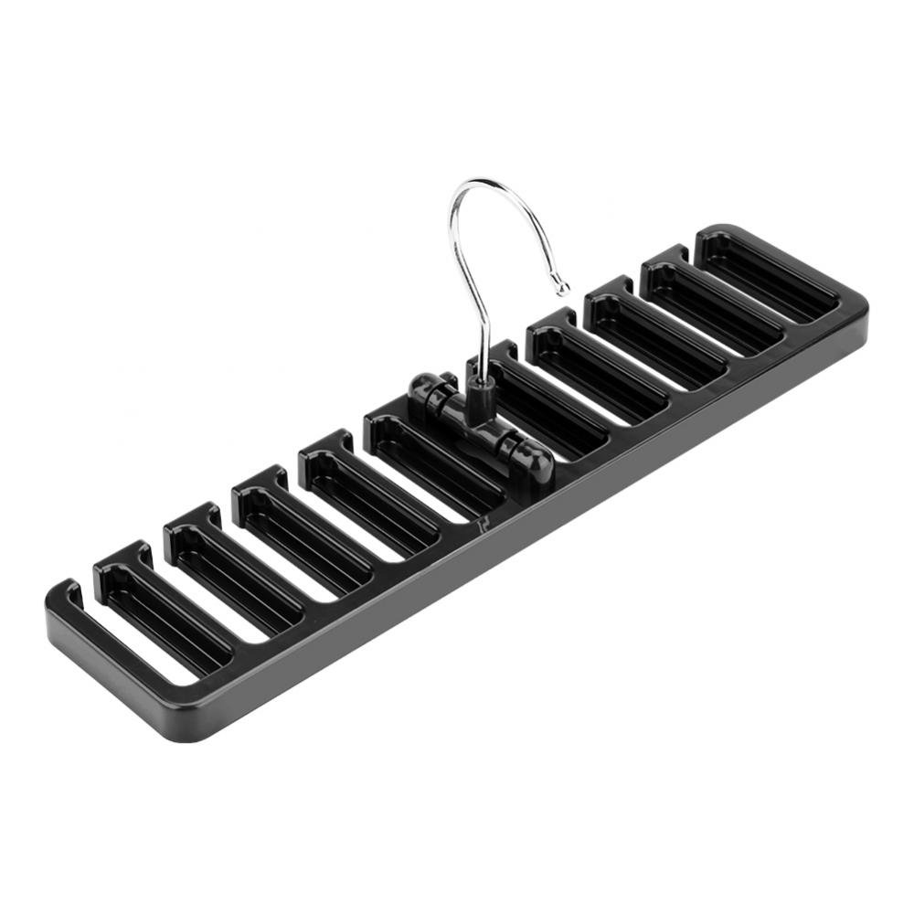 Portacravatte E Cinture Con 10 Slot - Organizzatore Appendiabiti In Plastica Con Gancio Metallico - Marrone, Salvaspazio Per Armadio